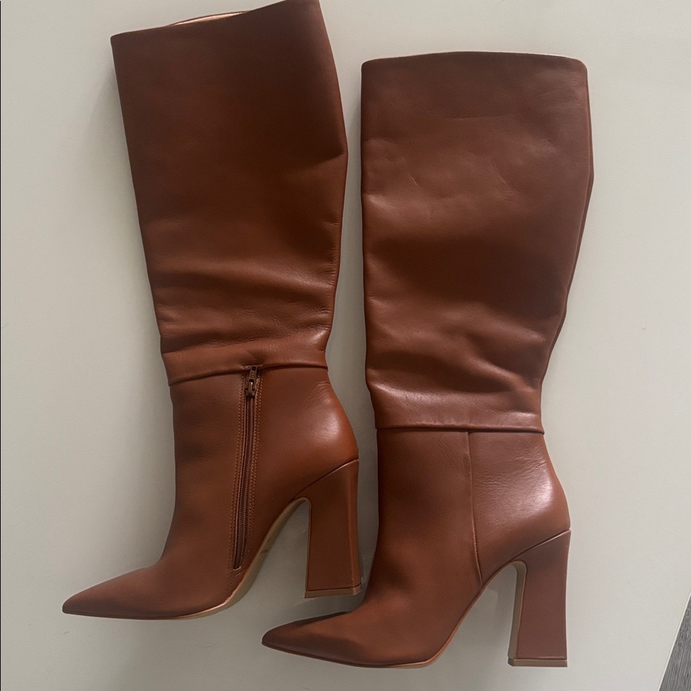 Brown Knee-High Leather Boots